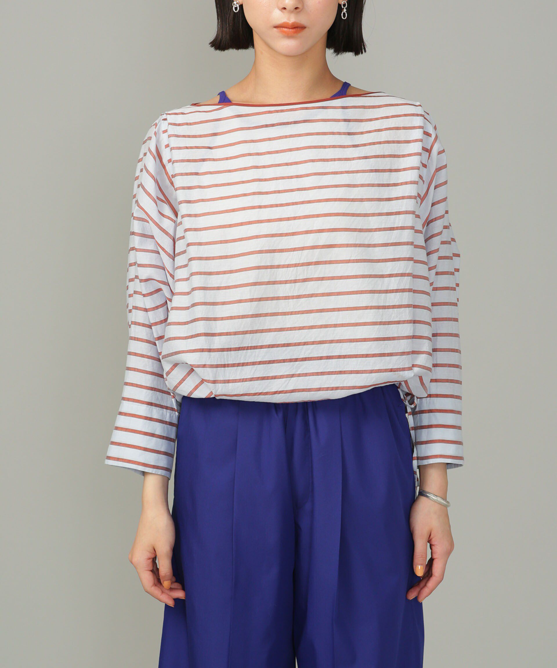 nano･universe「シアーボーダーブラウス」|シャツ・ブラウス|