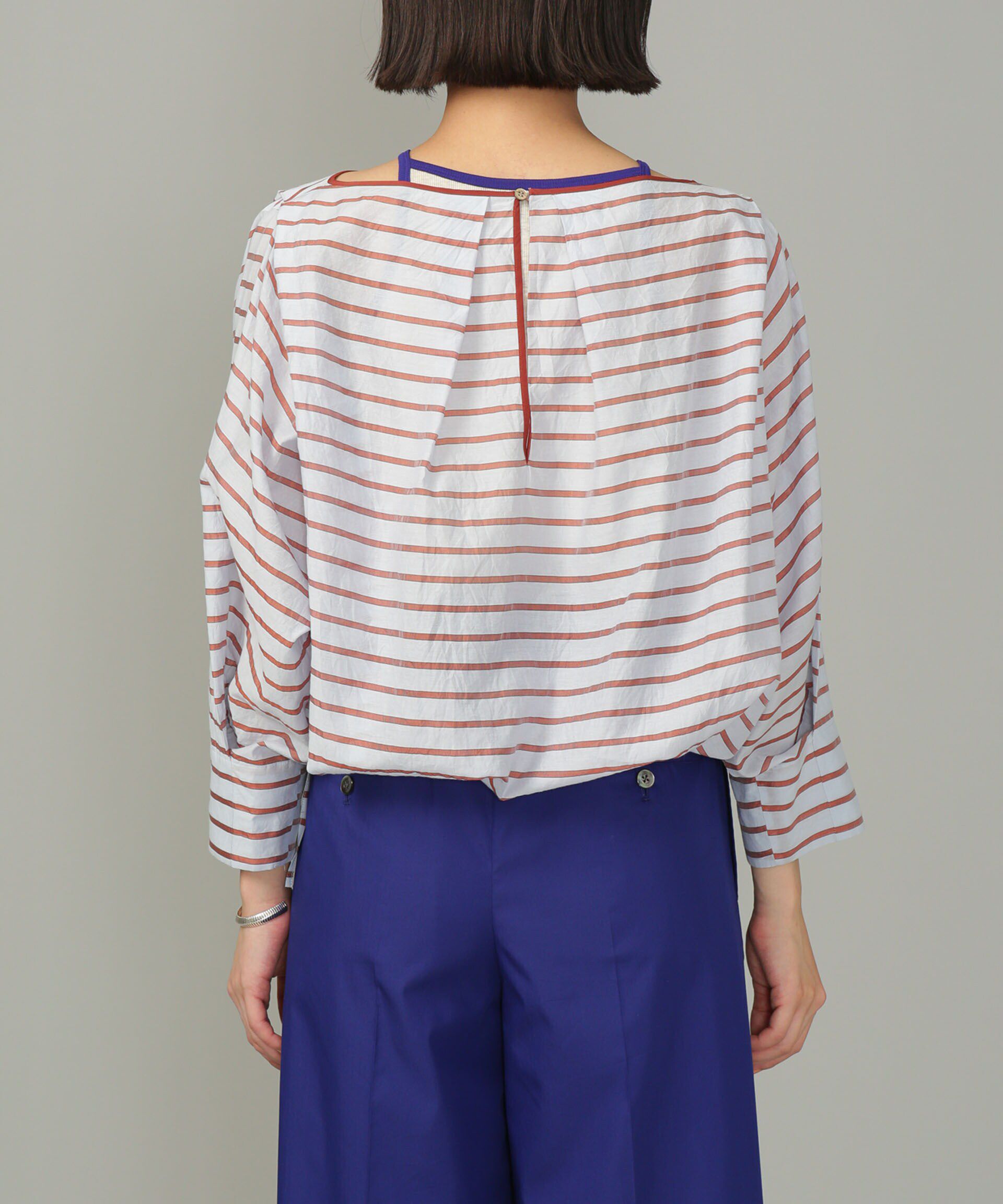 nano･universe「シアーボーダーブラウス」|シャツ・ブラウス|