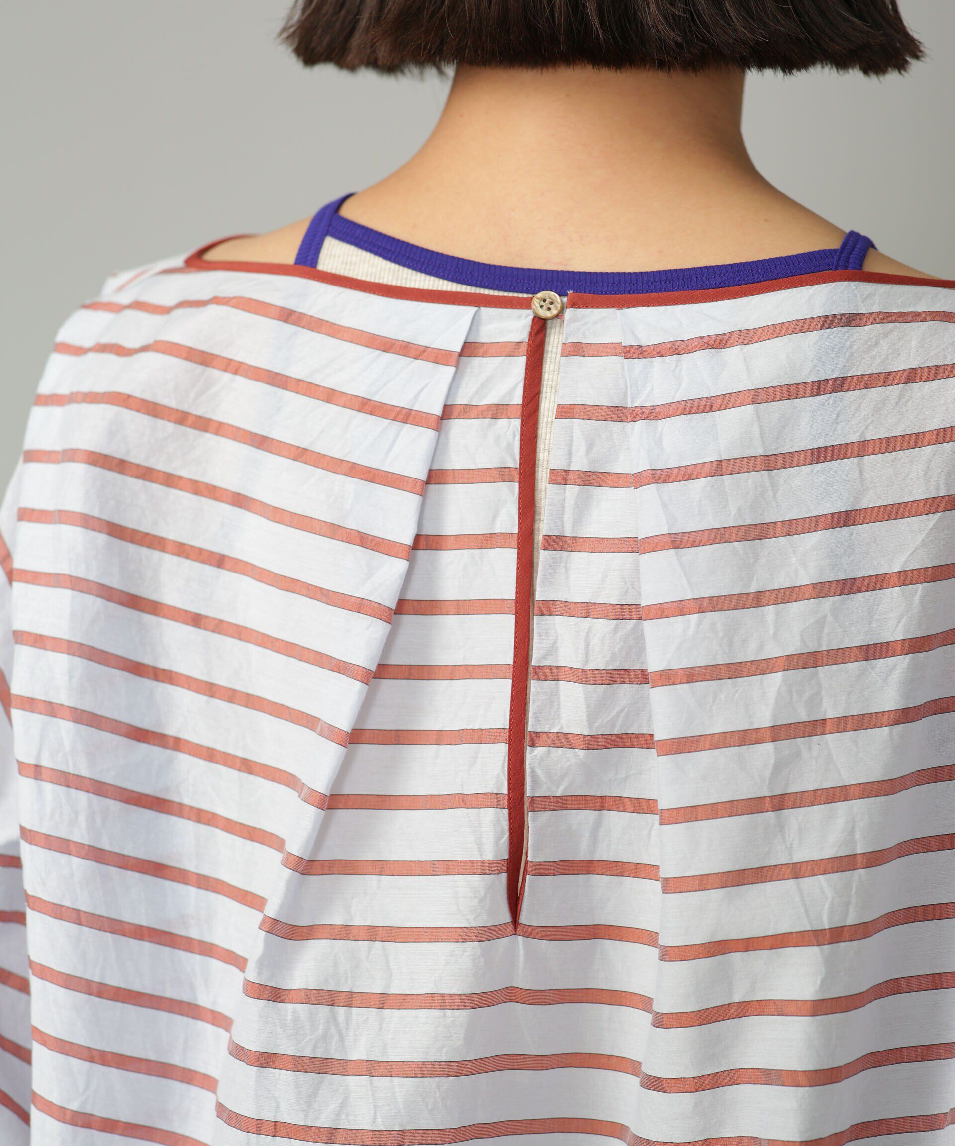 nano･universe「シアーボーダーブラウス」|シャツ・ブラウス|