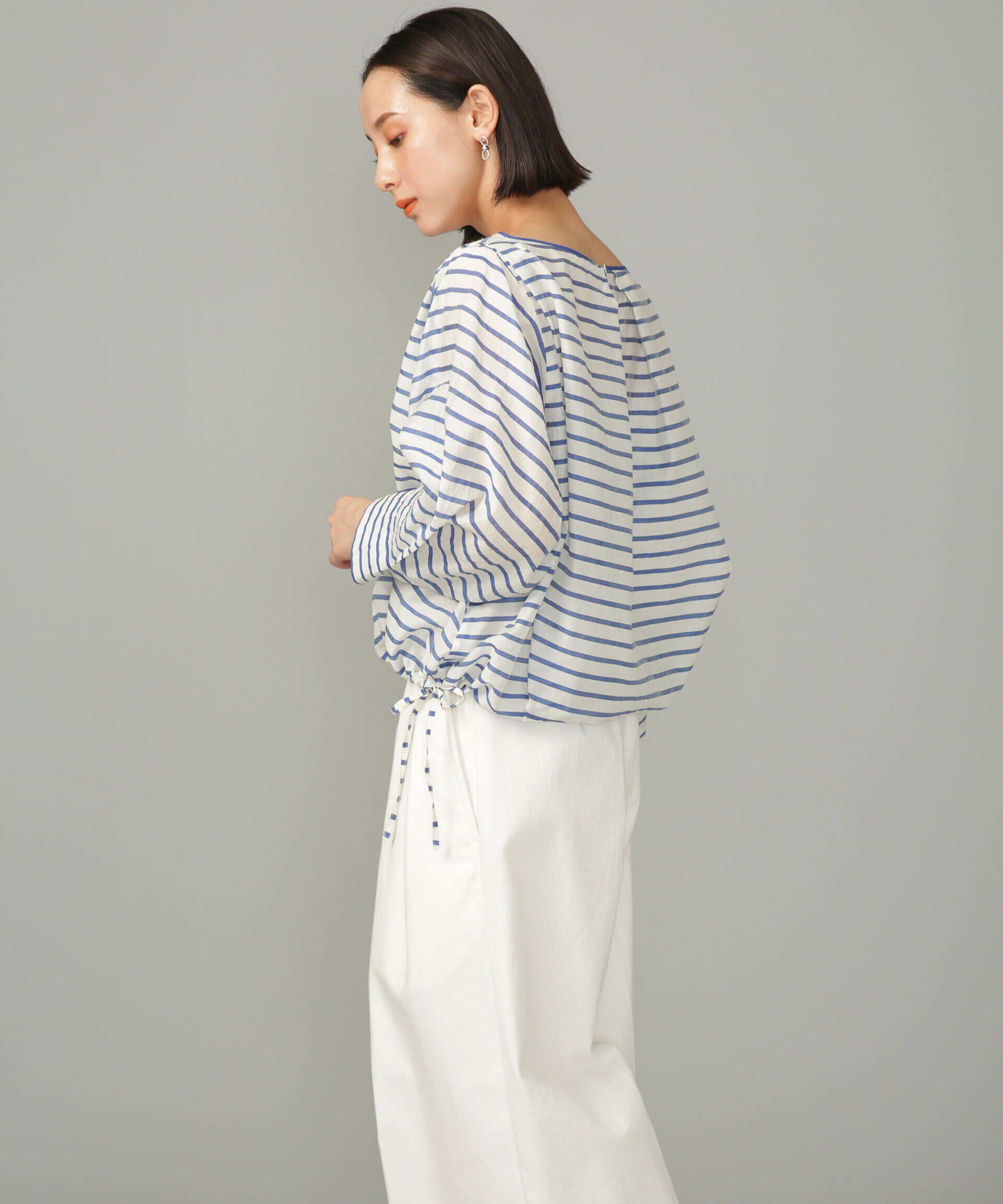 nano･universe「シアーボーダーブラウス」|シャツ・ブラウス|