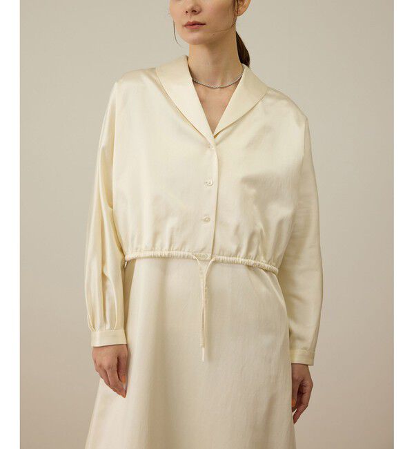 ROPE「【洗える】シャイニーサテンブラウス/セットアップ対応」|シャツ・ブラウス|