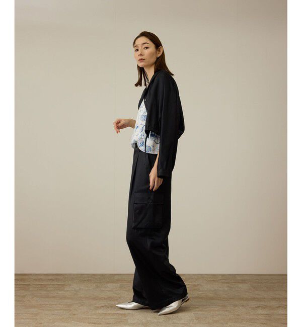 ROPE「【洗える】シャイニーサテンブラウス/セットアップ対応」|シャツ・ブラウス|