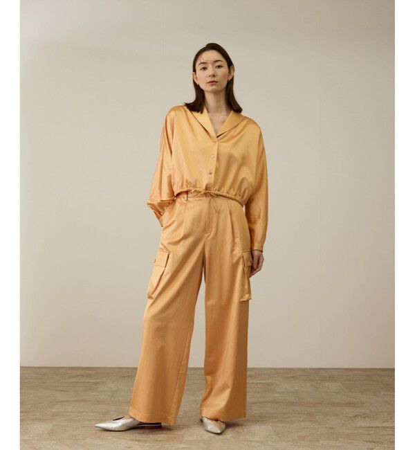 ROPE「【洗える】シャイニーサテンブラウス/セットアップ対応」|シャツ・ブラウス|