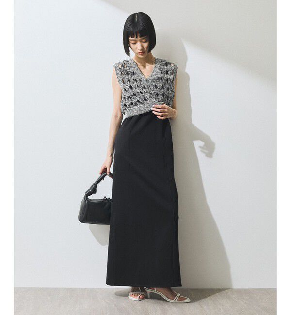 ADAM ET ROPE'「【WEB限定】・【定番人気】パターンニットジレコンビワンピース」|ワンピース|