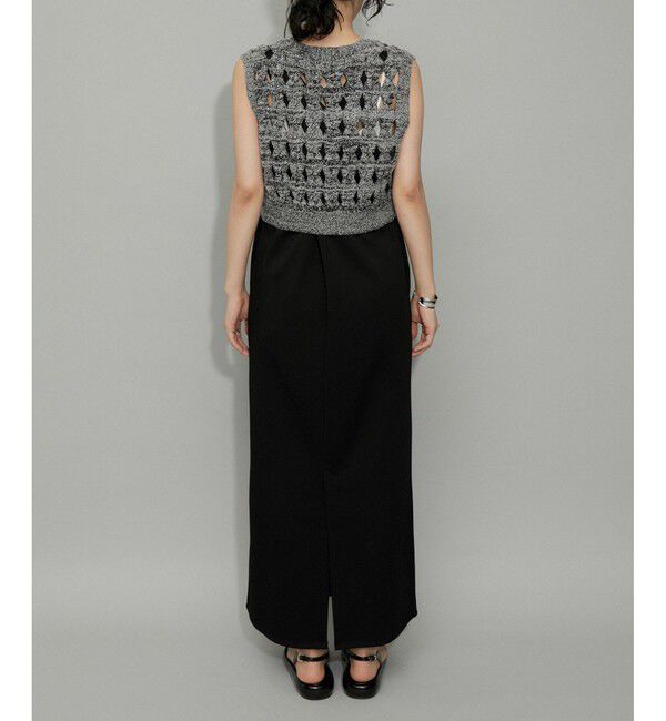 ADAM ET ROPE'「【WEB限定】・【定番人気】パターンニットジレコンビワンピース」|ワンピース|