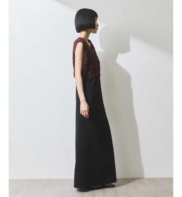 ADAM ET ROPE'「【WEB限定】・【定番人気】パターンニットジレコンビワンピース」|ワンピース|