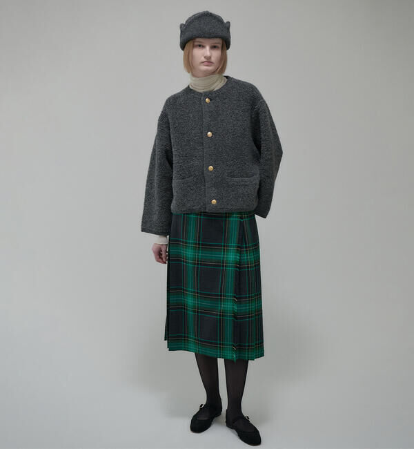 O'NEIL OF DUBLIN | ウーステッドウール ミドルキルトスカート WOMEN