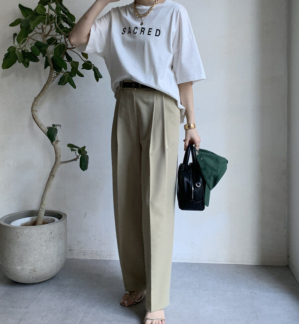  「【WEB限定】バックギャザーSACREDロゴTEE」|Tシャツ・カットソー|