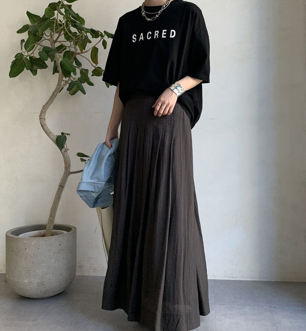  「【WEB限定】バックギャザーSACREDロゴTEE」|Tシャツ・カットソー|