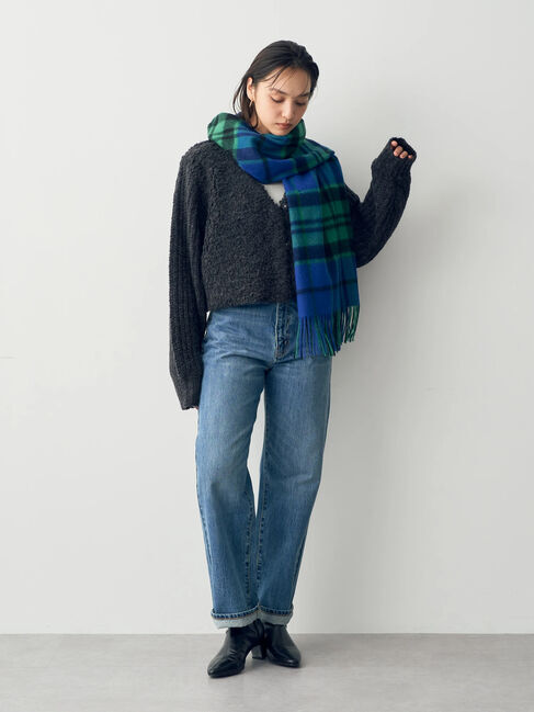 YECCA VECCA「ウォッシャブルウールチェックストール」|ストール|