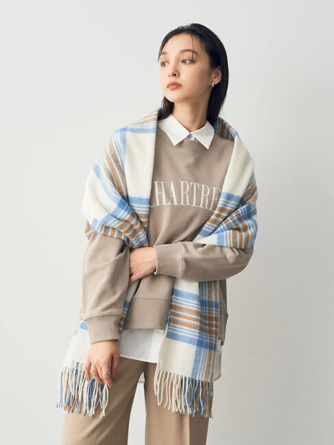 YECCA VECCA「ウォッシャブルウールチェックストール」|ストール|