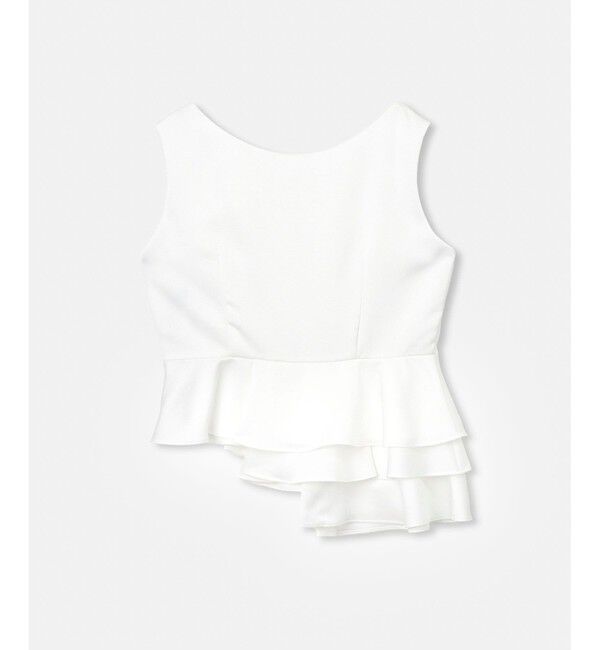 LOULOU WILLOUGHBY「【LOULOU WILLOUGHBY】サテンペプラムスクエアブラウス」|シャツ・ブラウス|