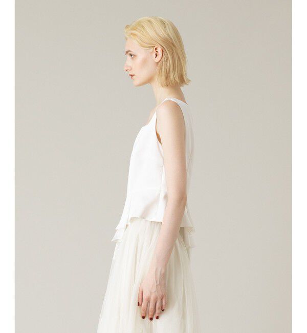 LOULOU WILLOUGHBY「【LOULOU WILLOUGHBY】サテンペプラムスクエアブラウス」|シャツ・ブラウス|