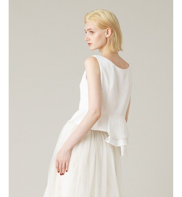 LOULOU WILLOUGHBY「【LOULOU WILLOUGHBY】サテンペプラムスクエアブラウス」|シャツ・ブラウス|