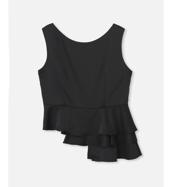 LOULOU WILLOUGHBY「【LOULOU WILLOUGHBY】サテンペプラムスクエアブラウス」|シャツ・ブラウス|