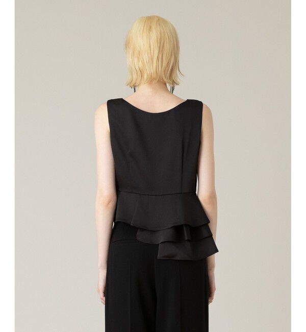 LOULOU WILLOUGHBY「【LOULOU WILLOUGHBY】サテンペプラムスクエアブラウス」|シャツ・ブラウス|