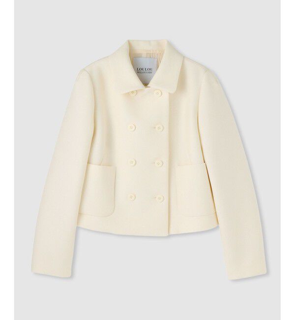 LOULOU WILLOUGHBY「【LOULOU WILLOUGHBY】ブライトウーリーステンカラージャケット」|テーラードジャケット|アイボリー