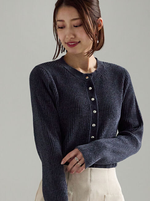 Te chichi「モールリブカーディガン」|カーディガン|チャコールグレー