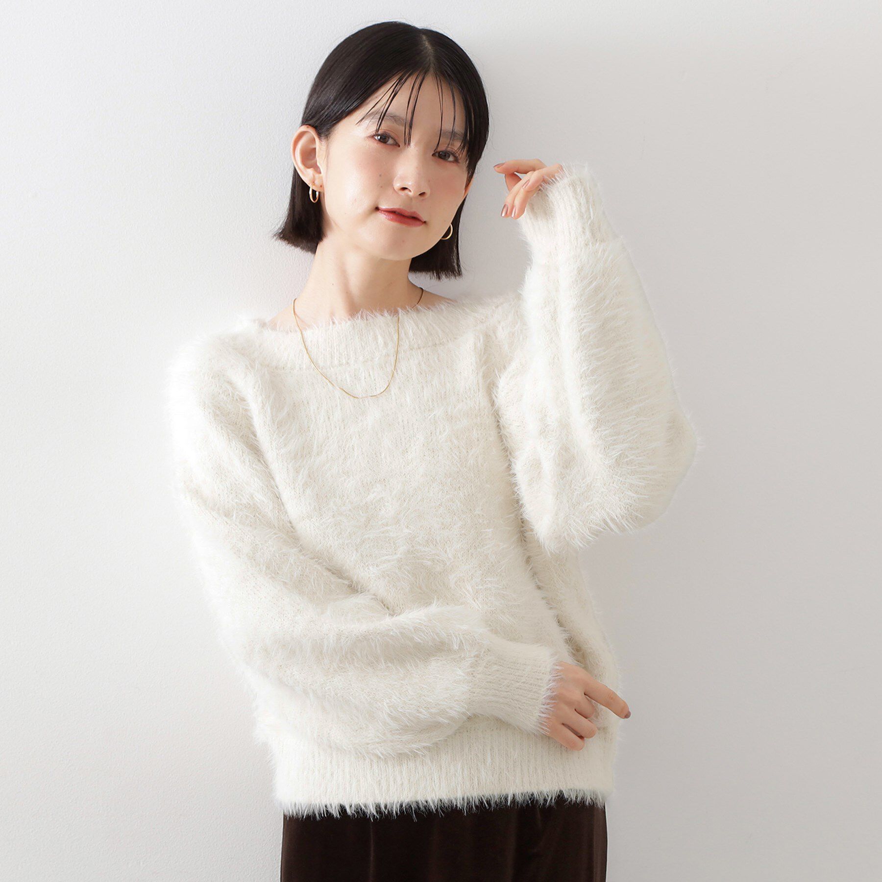 THE SHOP TK「着るたびときめく ふんわりフェザーシャギーニット」|ニット・セーター|