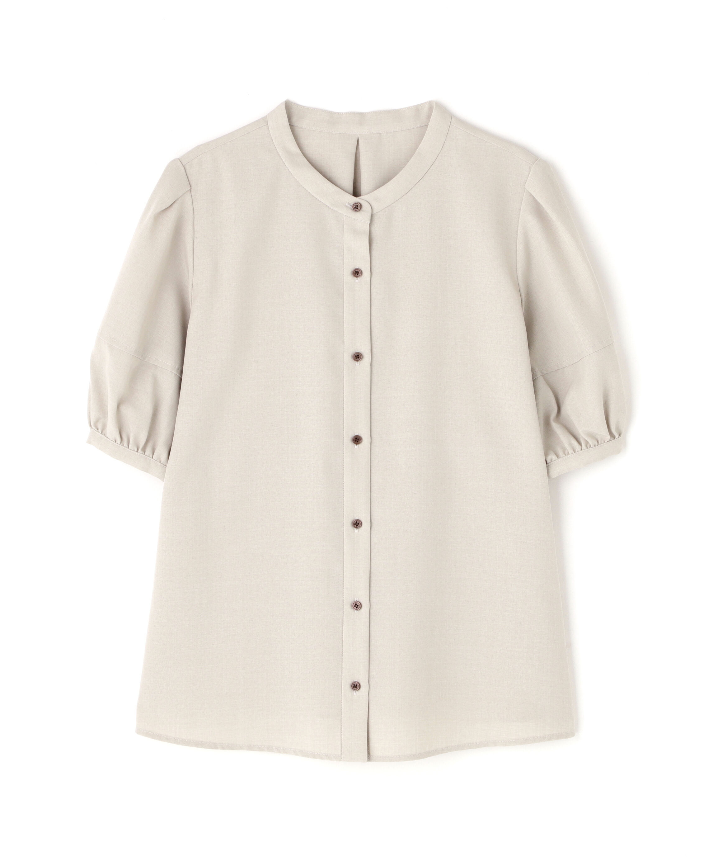  「リネンライク切替スリーブブラウス」|シャツ・ブラウス|