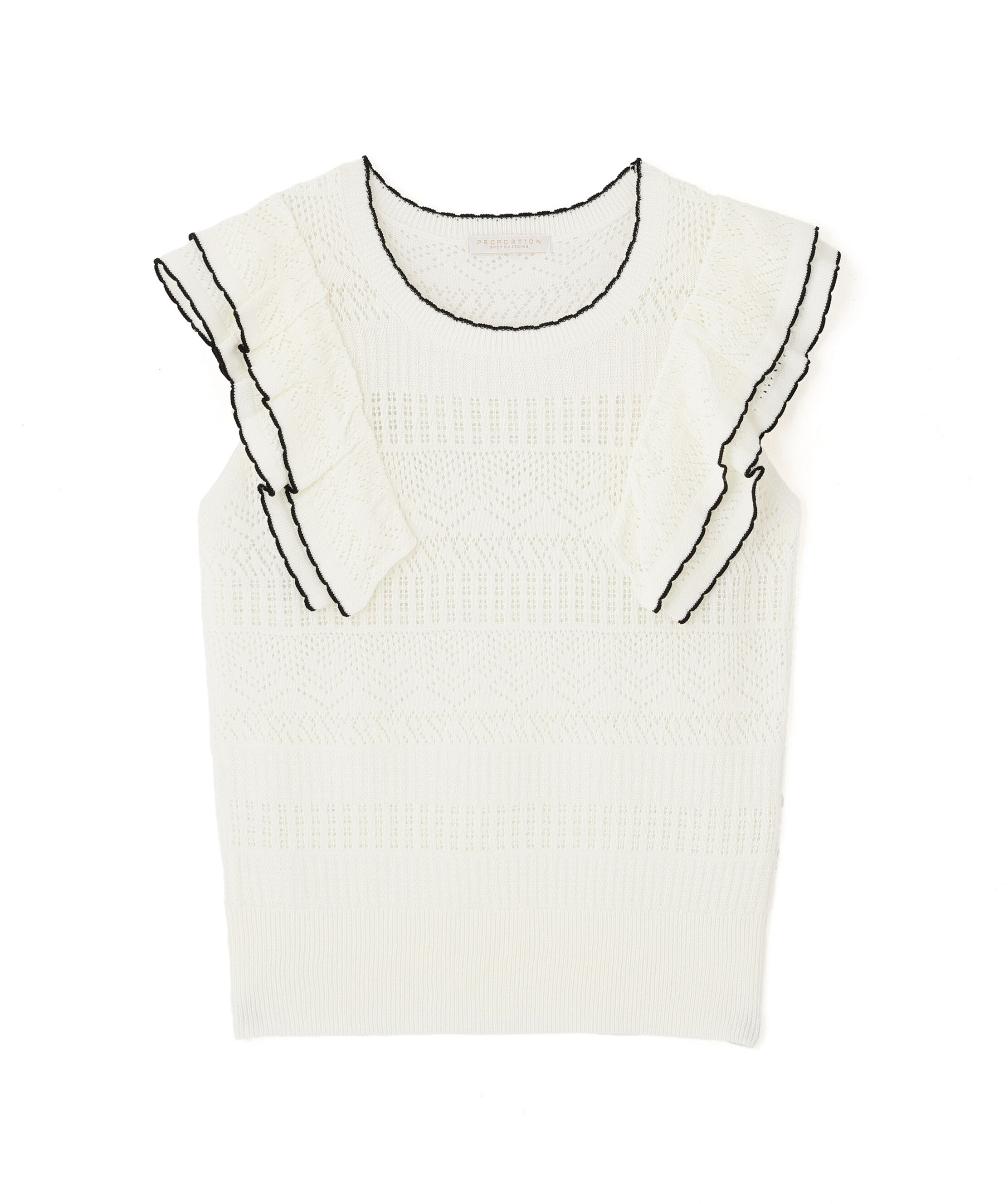 PROPORTION BODY DRESSING「透かし柄フリルニット」|ニット・セーター|