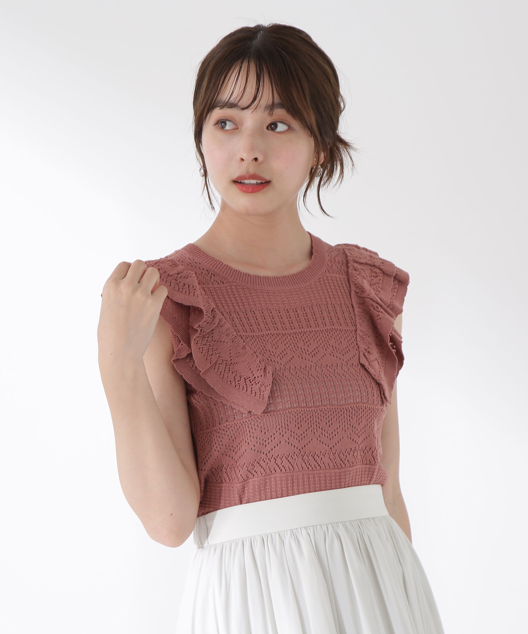 PROPORTION BODY DRESSING「透かし柄フリルニット」|ニット・セーター|