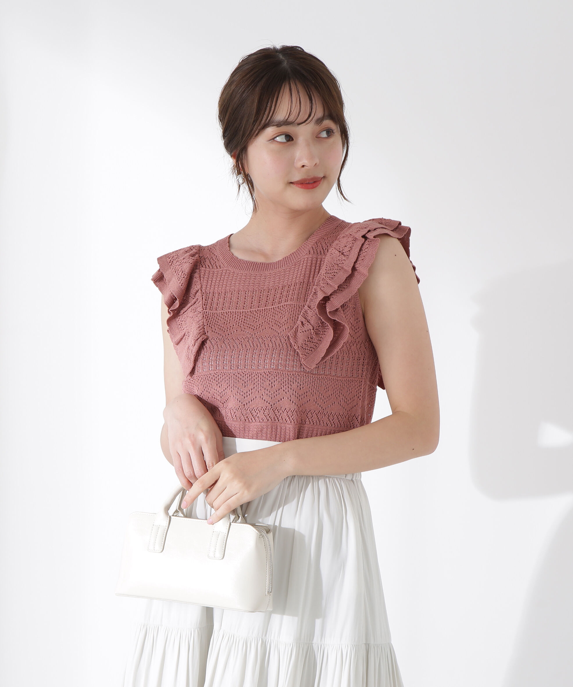 PROPORTION BODY DRESSING「透かし柄フリルニット」|ニット・セーター|