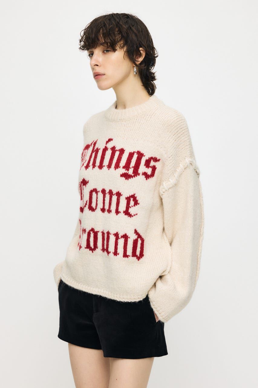 MOUSSY「JACQUARD WORD セーター」|ニット・セーター|