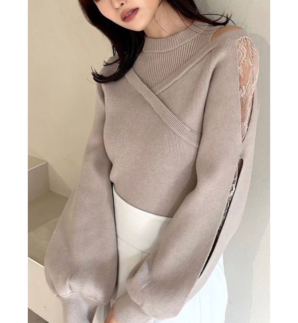 RESEXXY「レイヤードデザインニット」|ニット・セーター|ベージュ