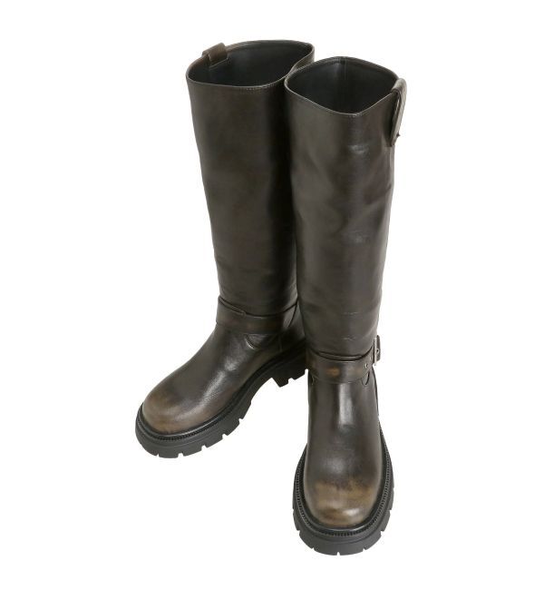 EMODA「ヴィンテージライクロングブーツ」|ロングブーツ|ブラック