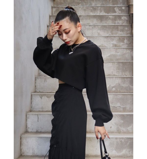 EVRIS「クロップドスウェットトップス【セットアップ着用可能】」|スウェット・ジャージ|