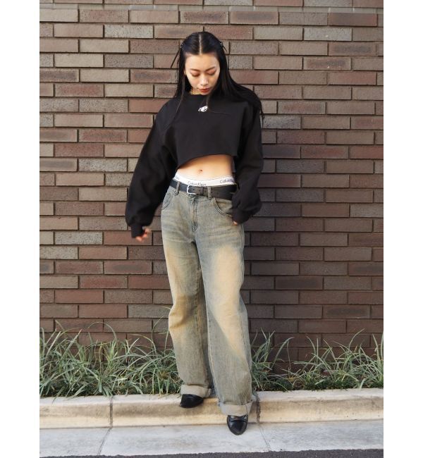 EVRIS「クロップドスウェットトップス【セットアップ着用可能】」|スウェット・ジャージ|