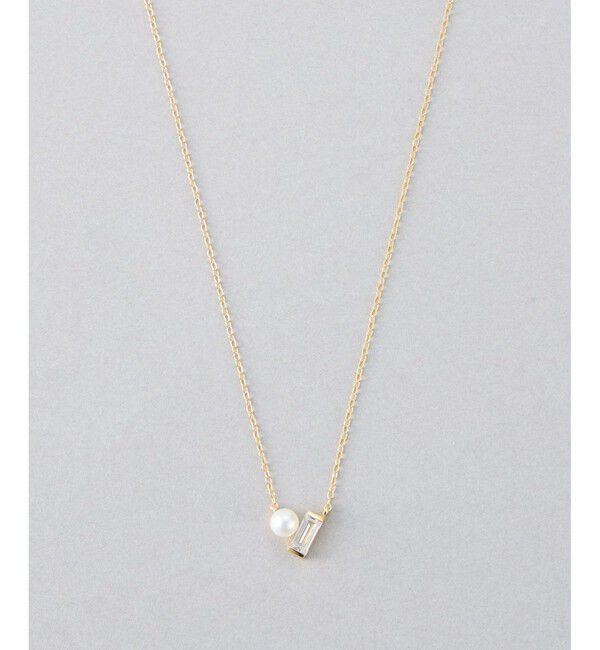 Jouete「[パールネックレス] ジルコニア」|ネックレス|イエローゴールド