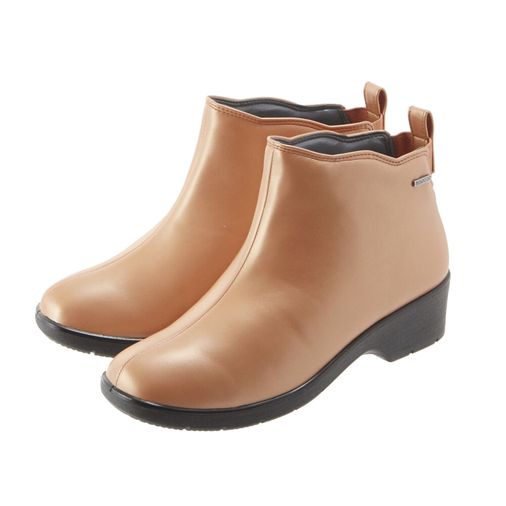 BACKYARD FAMILY「レインブーツ レディース ショート 通販 軽量 ヒール おしゃれ シンプル レインシューズ 長靴」|レインシューズ|オレンジ1