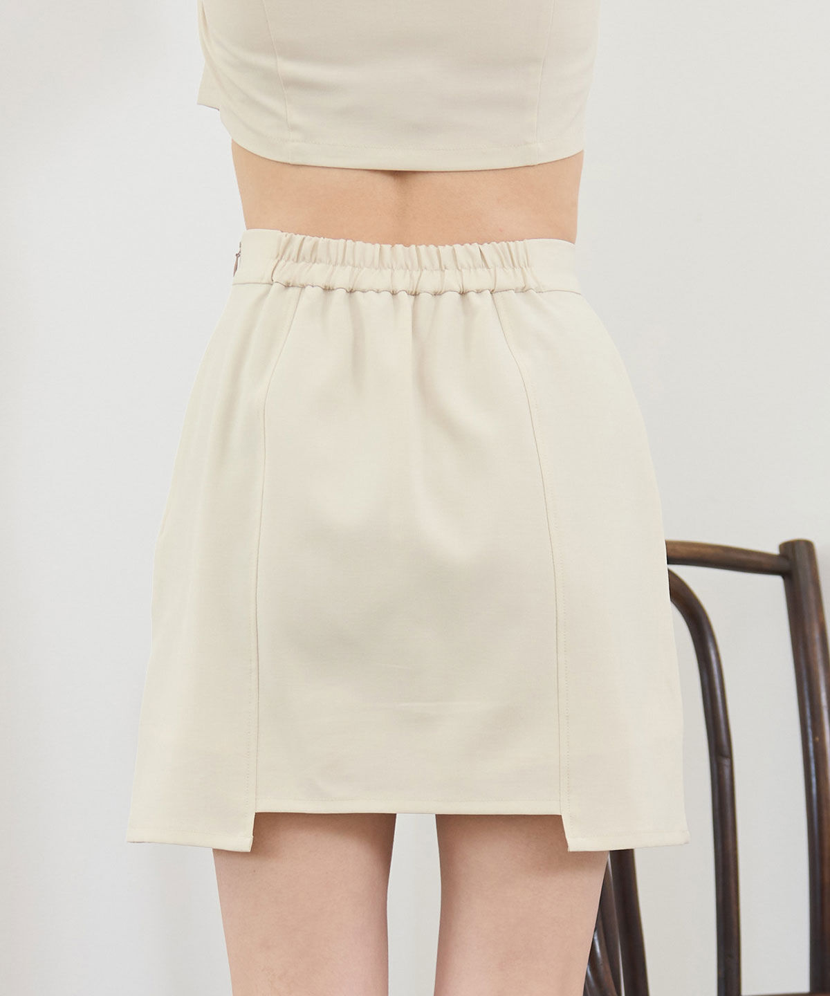 REDYAZEL「レイヤードダブルボタンミニスカート」|タイト|