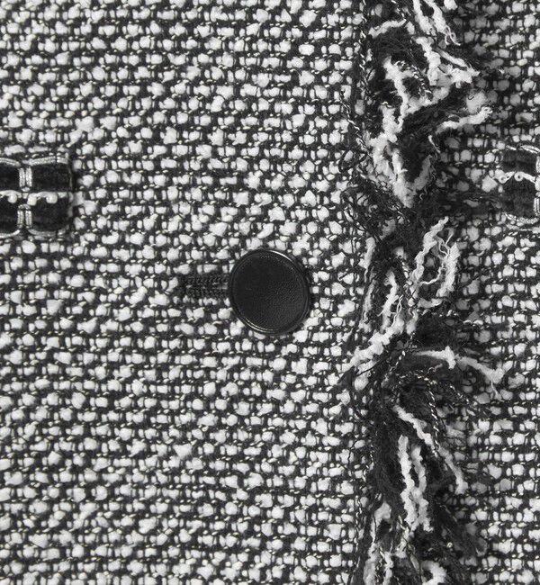 UNITED ARROWS「2トーン ツイードライク ノーカラー ジャケット」|ノーカラージャケット|