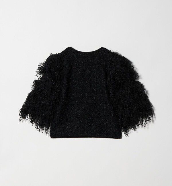 ASTRAET「＜ASTRAET＞ フリンジスリーブ クルーネックニット」|ニット・セーター|