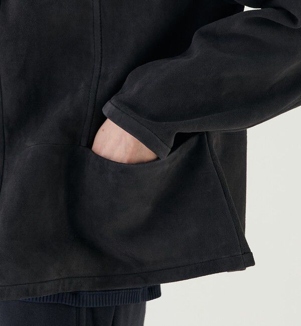 GALERIE VIE「ゴートスウェード ボックスジャケット」|ノーカラージャケット|