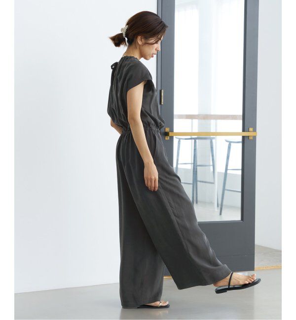 IENA「《追加2》キュプラギャザーネックオールインワン」|オールインワン|