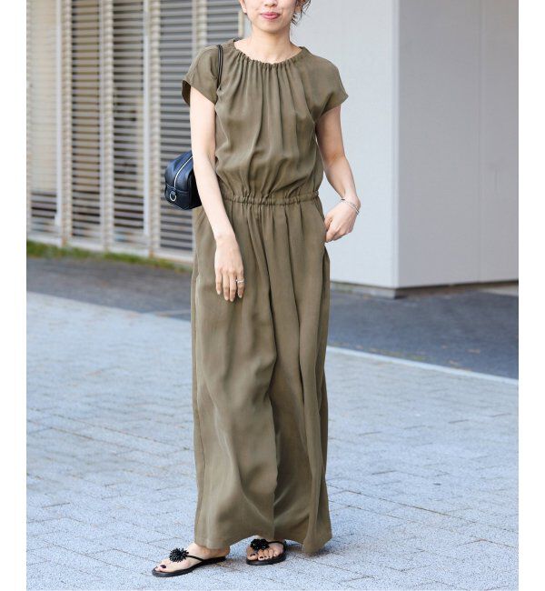 IENA「《追加2》キュプラギャザーネックオールインワン」|オールインワン|