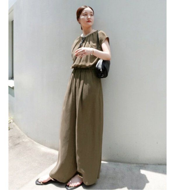 IENA「《追加2》キュプラギャザーネックオールインワン」|オールインワン|