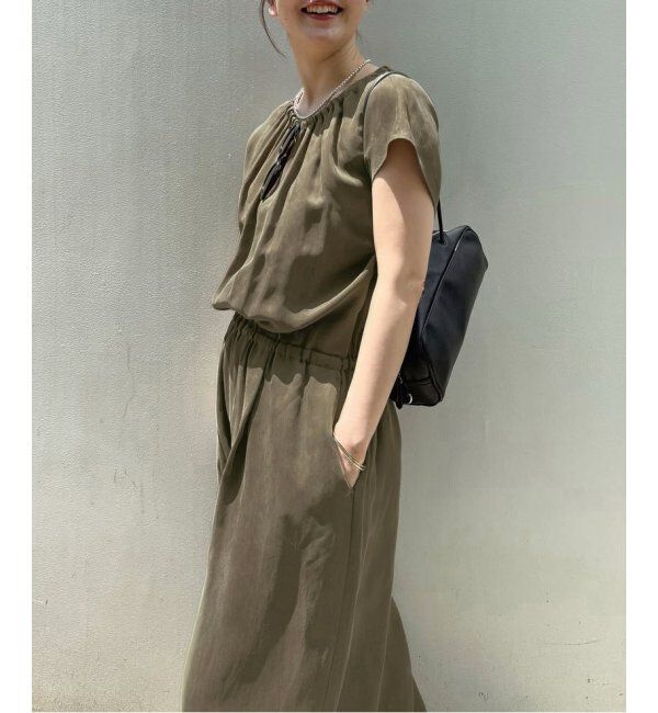 IENA「《追加2》キュプラギャザーネックオールインワン」|オールインワン|