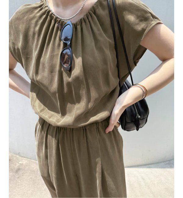 IENA「《追加2》キュプラギャザーネックオールインワン」|オールインワン|