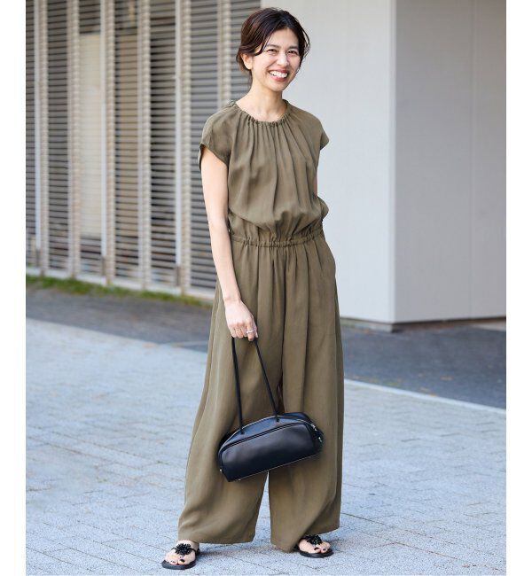 IENA「《追加2》キュプラギャザーネックオールインワン」|オールインワン|