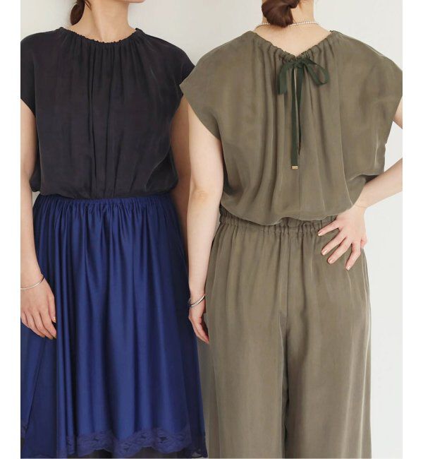 IENA「《追加2》キュプラギャザーネックオールインワン」|オールインワン|