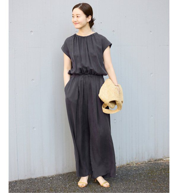 IENA「《追加2》キュプラギャザーネックオールインワン」|オールインワン|