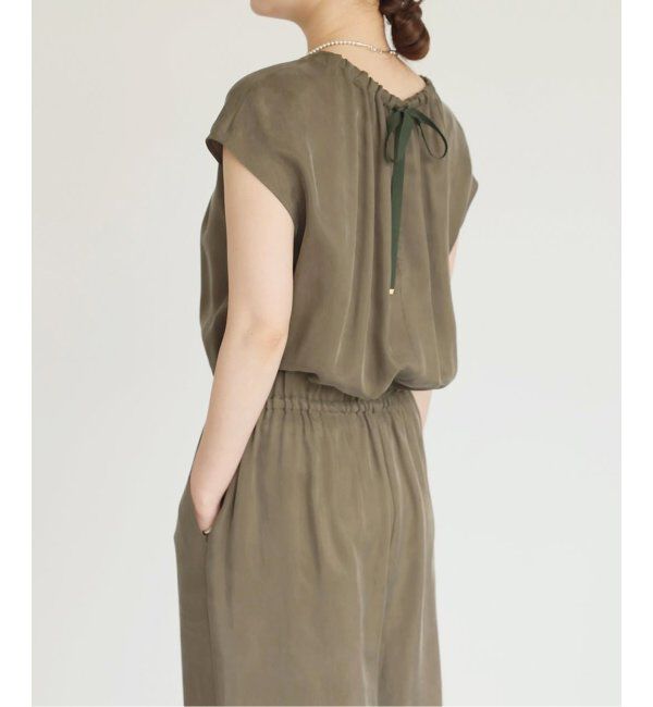 IENA「《追加2》キュプラギャザーネックオールインワン」|オールインワン|カーキ