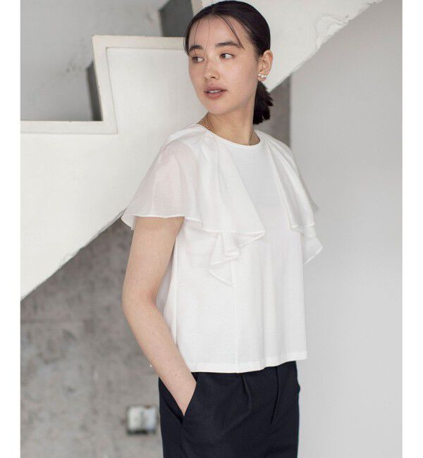 組曲「コットンポンチケープライク ブラウス」|Tシャツ・カットソー|アイボリー系