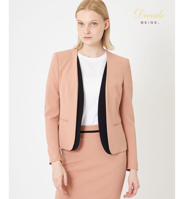 BEIGE,「CINDY / ダブルカラージャケット」|ノーカラージャケット|D.Nude&times;Black