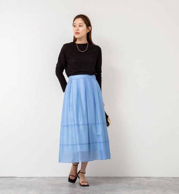NOLLEY'S「《セットアップ対応》ウォッシャブルタックフレアシアースカート」|スカート|
